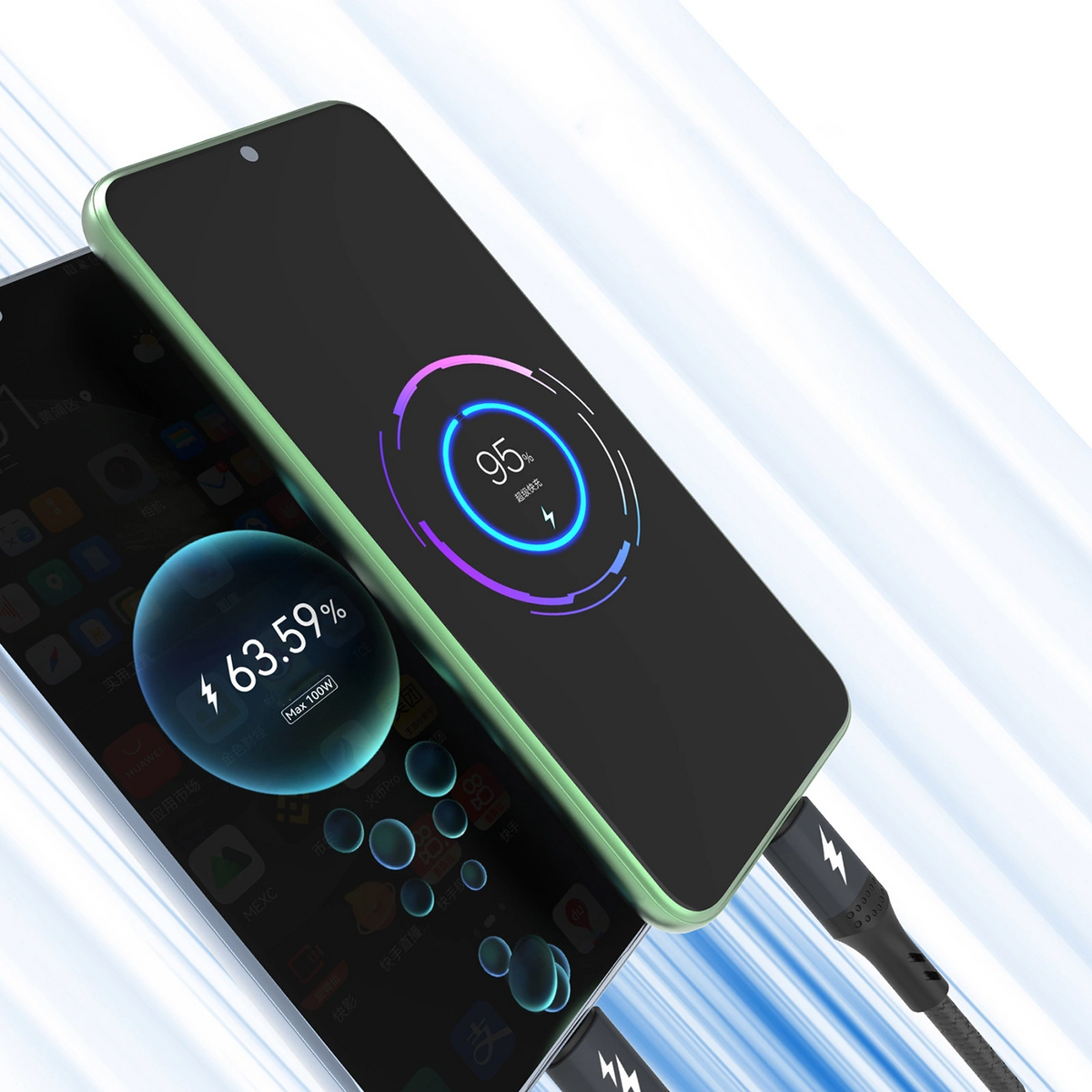 USB-A polnilni kabel - Lightning / microUSB / USB-C Dudao L3E 3v1, 60W, 1,2 m, črn