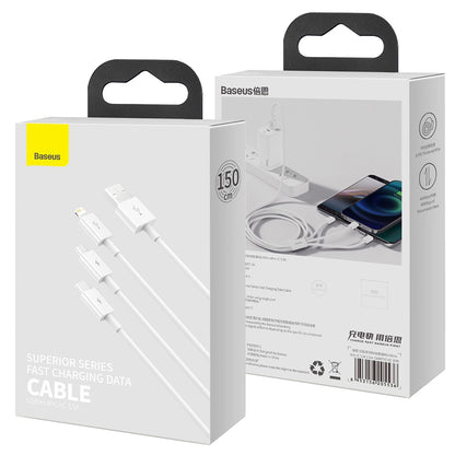 Polnilni kabel USB-A - Lightning / microUSB / USB-C Baseus Superior 3in1 Series, 20W, 1m, Bel P10320105221-00