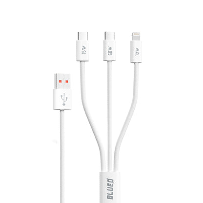 Polnilni kabel USB-A - Lightning / 2 x USB-C Blueo, 75W, 1.2m, Bel