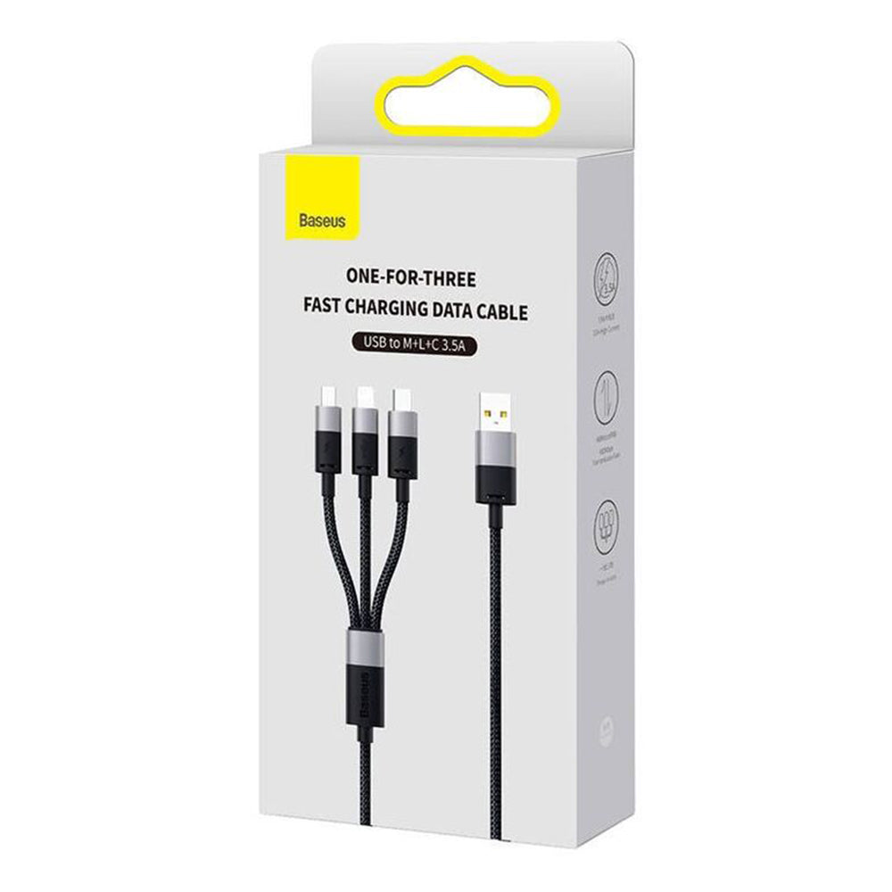 Kabel za polnjenje USB-A - Lightning / microUSB / USB-C Baseus StarSpeed 3in1, 100W, 1.5m, črn P10319900111-01