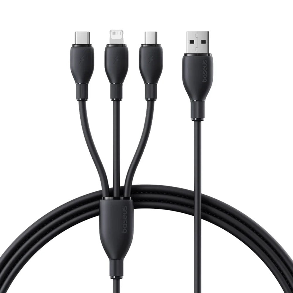 Kabel za polnjenje USB-A - Lightning / microUSB / USB-C Baseus Ultra Fast 3in1, 18W, 1.3m, Črn P10376303121-00