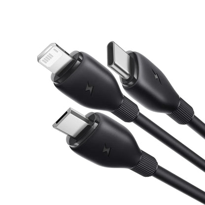 Kabel za polnjenje USB-A - Lightning / microUSB / USB-C Baseus Ultra Fast 3in1, 18W, 1.3m, Črn P10376303121-00