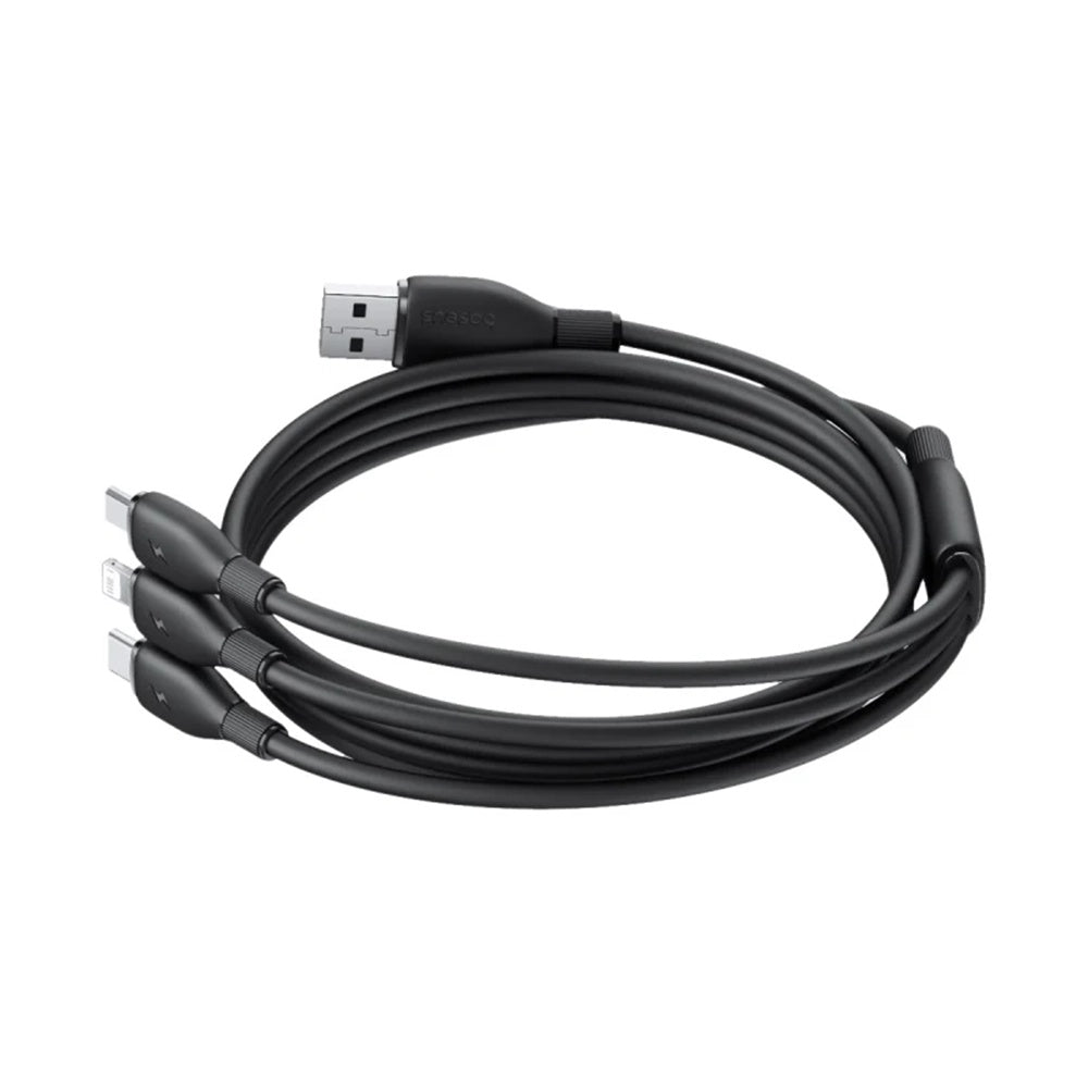 Kabel za polnjenje USB-A - Lightning / microUSB / USB-C Baseus Ultra Fast 3in1, 18W, 1.3m, Črn P10376303121-00