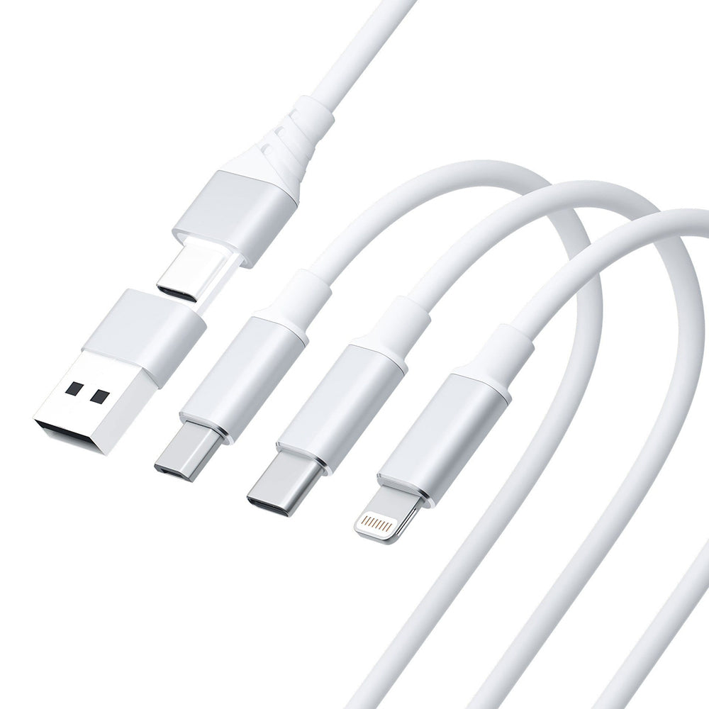 Kabel za polnjenje USB-A / USB-C - Lightning / microUSB / USB-C 3MK Hyper 3in1, 12W, 1.5m, Bel