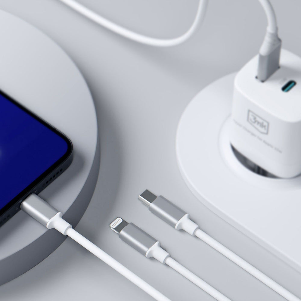Kabel za polnjenje USB-A / USB-C - Lightning / microUSB / USB-C 3MK Hyper 3in1, 12W, 1.5m, Bel