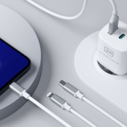 Kabel za polnjenje USB-A / USB-C - Lightning / microUSB / USB-C 3MK Hyper 3in1, 12W, 1.5m, Bel