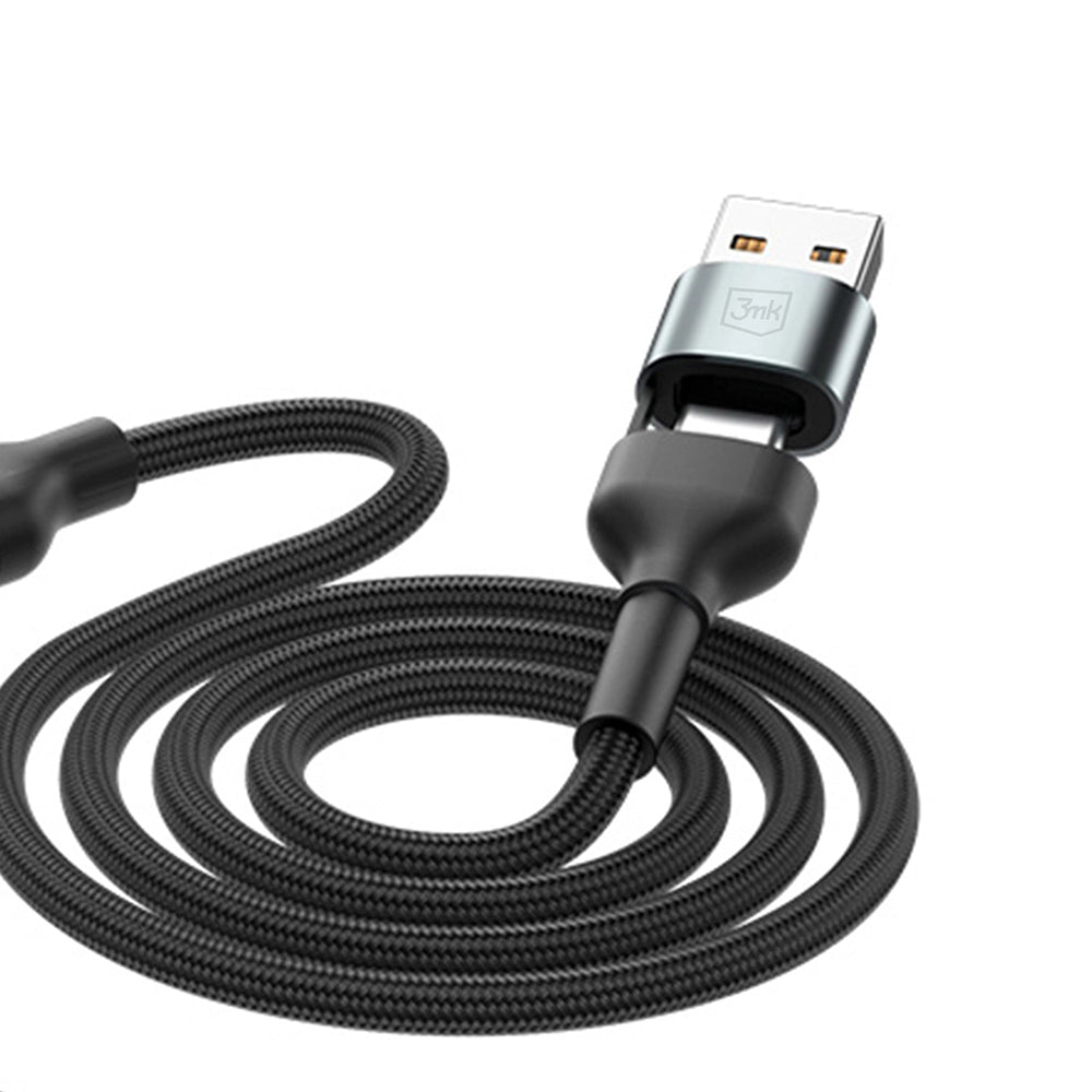 Polnilni kabel USB-A / USB-C - Lightning / microUSB / USB-C 3MK Hyper N, 18W, 1.2m, črn