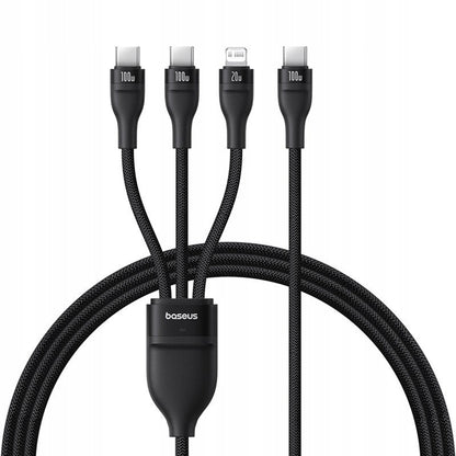 Kabel za polnjenje USB-C - Lightning / 2 x USB-C Baseus Flash Series III 3in1, 100W, 1.5m, Črn P10377502111-00