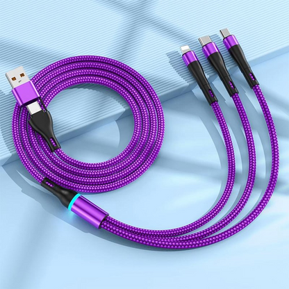 Polnilni kabel USB-C / USB-A - Lightning / microUSB / USB-C OEM B6, 100W, 1,2 m, Črn