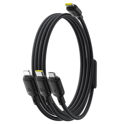 Kabel za polnjenje USB-C - Lightning / microUSB / USB-C Baseus Silky 3in1, 100W, 1.5m, Črn P10376303121-01