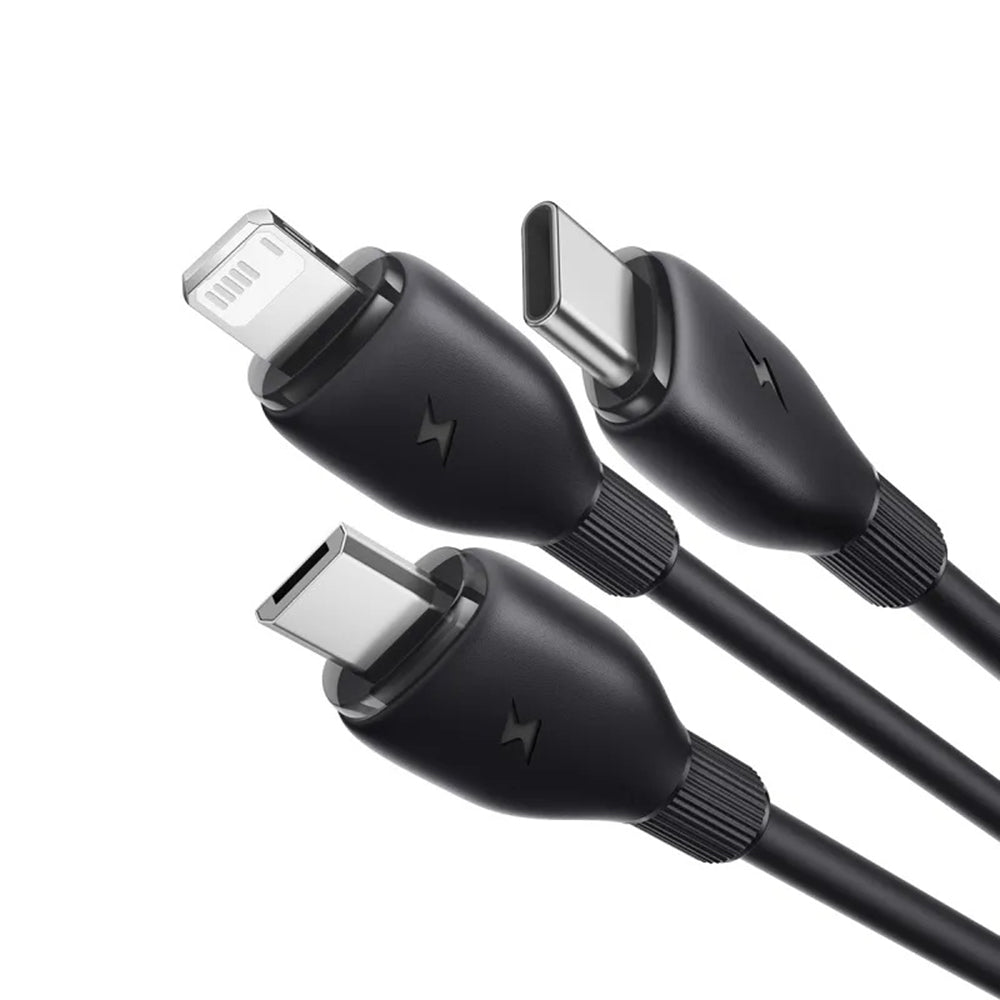 Kabel za polnjenje USB-C - Lightning / microUSB / USB-C Baseus Ultra Fast 3in1, 20W, 0.8m, Črn P10377501111-00