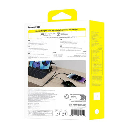 Kabel za polnjenje USB-C - Lightning / microUSB / USB-C Baseus Ultra Fast 3in1, 20W, 0.8m, Črn P10377501111-00