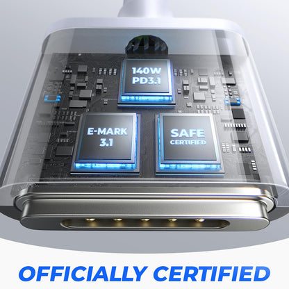 USB-C polnilni kabel - MagSafe 3 Lisen, 140W, 2m, Srebrn YL0123070001