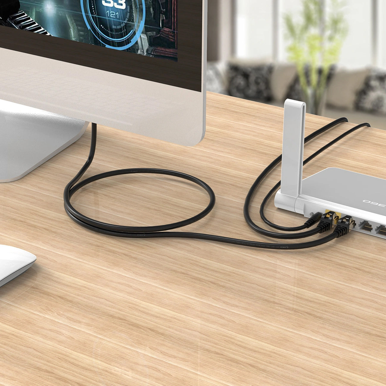 Omrežni kabel Orico PUG-C7, UTP, Cat7, 2m, Črn