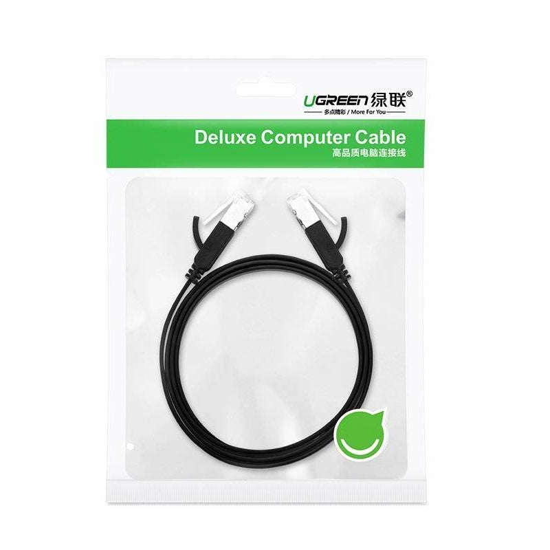 UGREEN Omrežni kabel NW101 ploščati, UTP, Cat6, 1 m, črn 