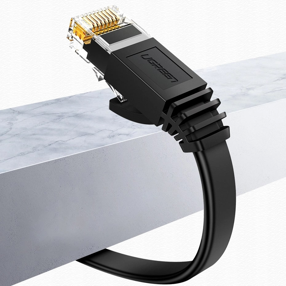 Omrežni kabel UGREEN NW102 Flat, UTP, Cat6, 0,5 m, črn