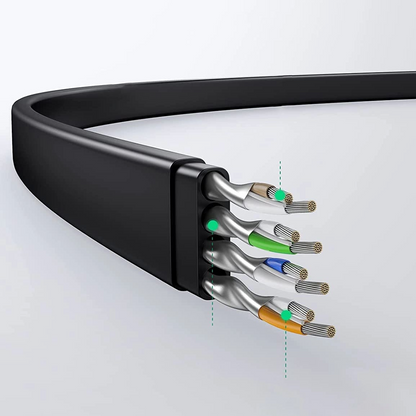 Omrežni kabel UGREEN NW102 Flat, UTP, Cat6, 0,5 m, črn