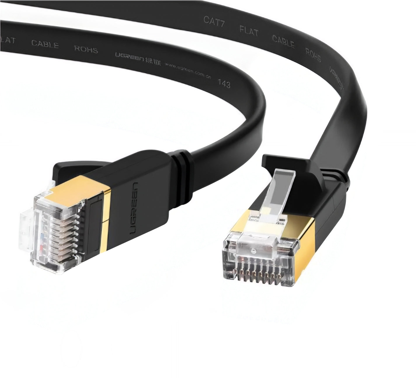 Mrežni kabel UGREEN NW106 Flat, UTP, Cat7, 10m, Črn