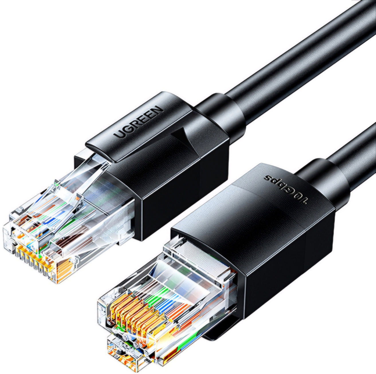 Omrežni kabel UGREEN NW315, UTP, Cat6A, 1m, črn