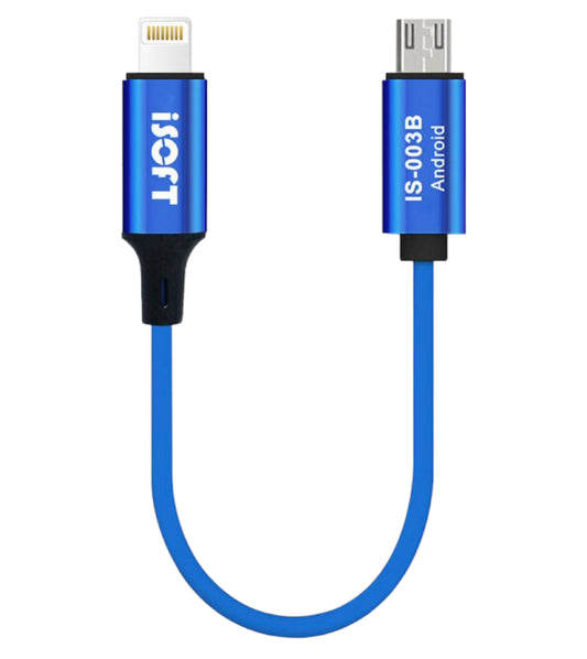 Kabel za prenos podatkov iSOFT IS-003B, vmesnik Lightning - microUSB