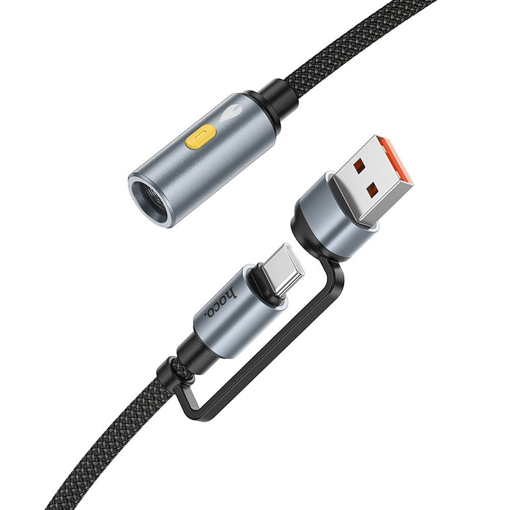 Električni vžigalnik HOCO UA38B, USB-C / USB-A, 0,3m, črn
