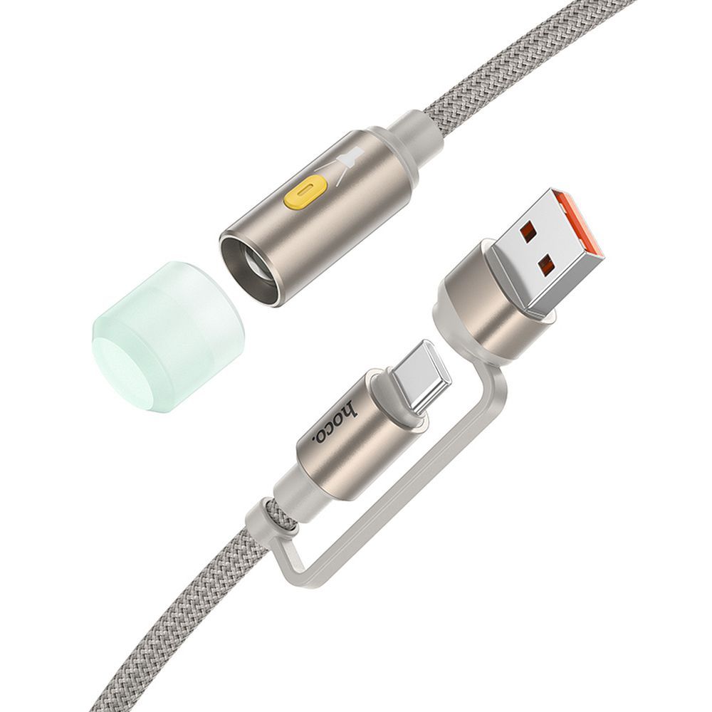 Kabel Led HOCO UA38C, USB-C / USB-A, 0.3m, Zlat.