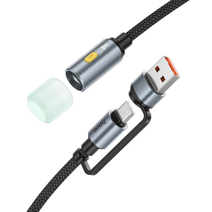 Kabel Led HOCO UA38C, USB-C / USB-A, 0.3m, črn