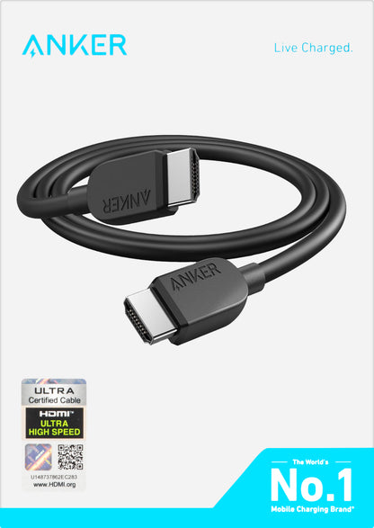Video kabel Anker, HDMI - HDMI, 8K, 1.8m, Črn A8742011
