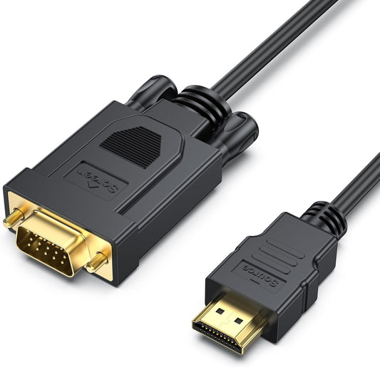 Benfei Video Cable, HDMI - VGA, 1080P, 1.8m, Black