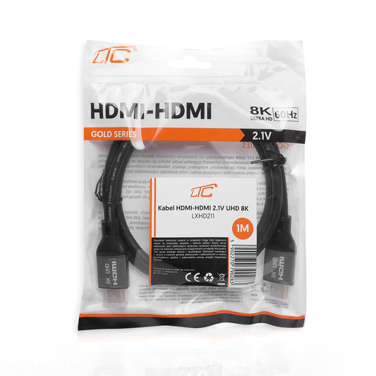 Video kabel LTC Gold, HDMI - HDMI, 8K, 1m, Črn