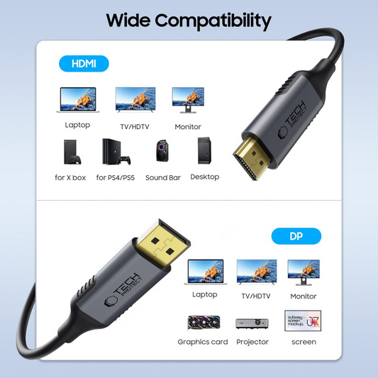 Video kabel Tech-Protect Ultraboost, DisplayPort - HDMI, 4K, 2m, Črn