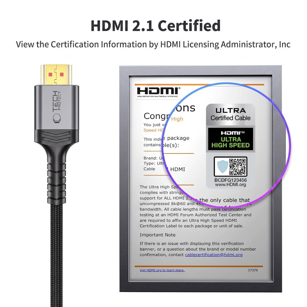 Video kabel Tech-Protect Ultraboost 2, HDMI - HDMI, 8K, 1m, Črn