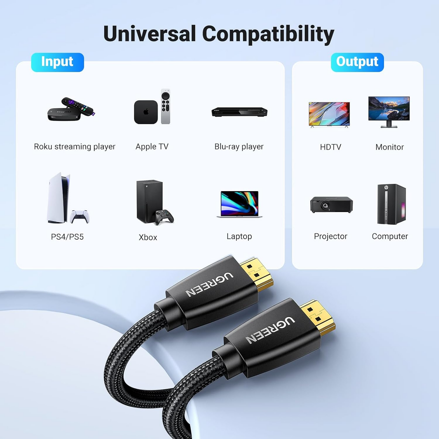Video kabel UGREEN HD118, HDMI - HDMI, 4K, 1.5m, črn