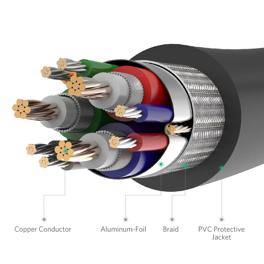 Video kabel UGREEN VG101 (11633), VGA - VGA, 10m, Črn