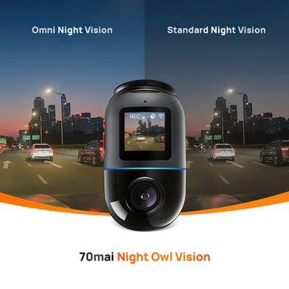 Avtomobilska kamera 70mai Dash Cam Omni 360 X200, 1080P, 64Gb, Wi-Fi, GPS, AI, Glasovni nadzor, Zaslon 1.2inch X200-64-BK