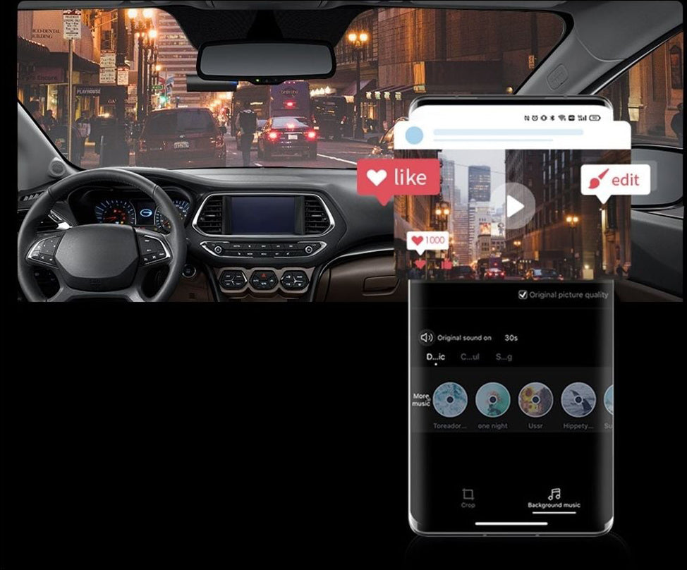 Avtokamera DDPAI Mini Pro DM2503A-02, 2K, Wi-Fi