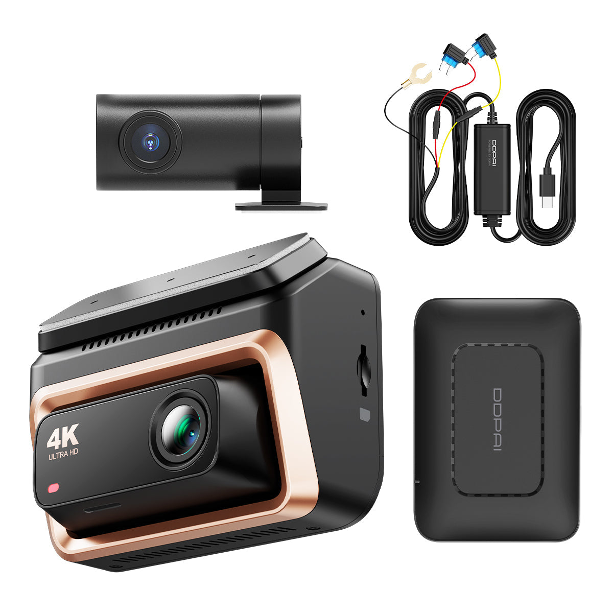 DDPAI Z60 Pro 4G Front and Rear Car Camera, 4K, Wi-Fi, GPS, 3-inch Display