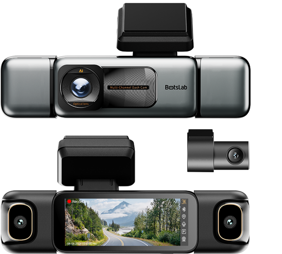 Avto kamera spredaj-zadaj Botslab G980H 4CH, 3K, Wi-Fi, GPS, zaslon 3,18 palca