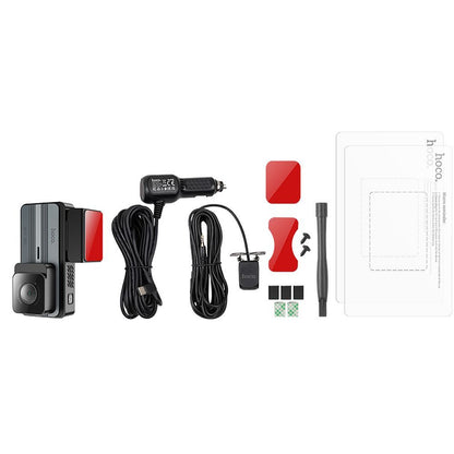 Avto kamera spredaj in zadaj HOCO DV12, 2K, Wi-Fi, GPS, Zaslon 3.69inch