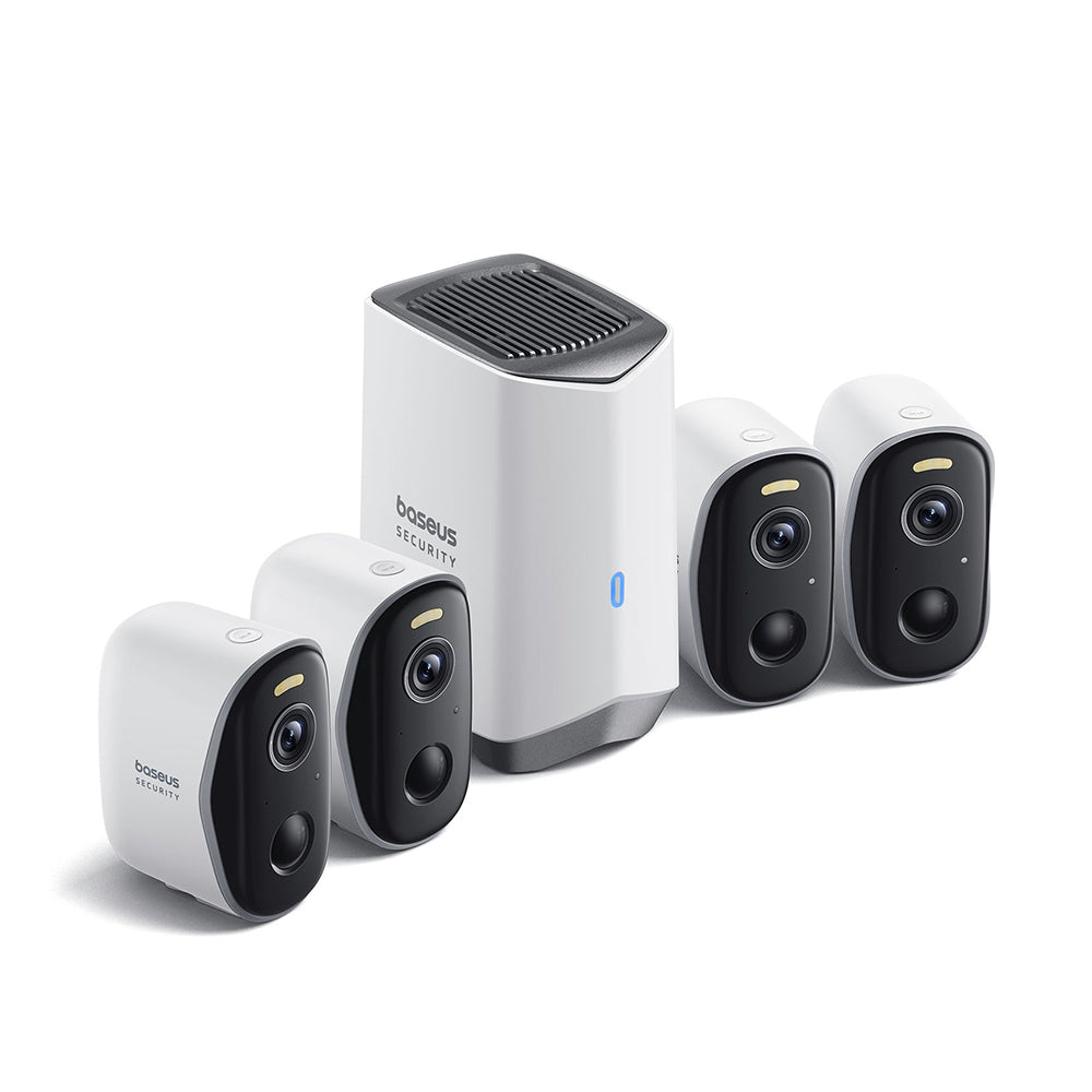 Nadzorna kamera Baseus N1, Wi-Fi, 2K, IP67, zunanja, komplet 4 kosi ACSLH-01