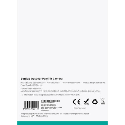 Nadzorna kamera Botslab W311, Wi-Fi, 2K, IP66, zunanja 