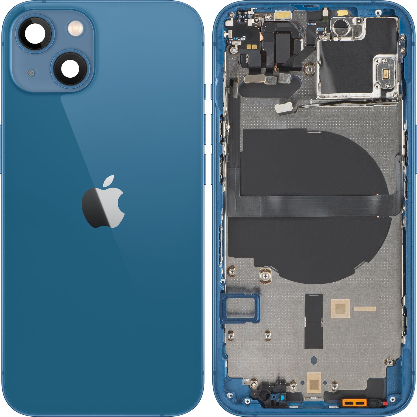 Apple iPhone 13 pokrov za baterijo, s srednjim ohišjem, modri, zamenljiv 