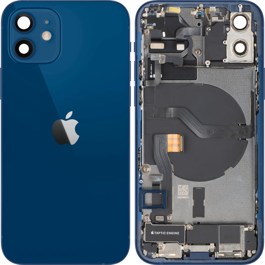Pokrov baterije Apple iPhone 12, s srednjim ohišjem, kompletni deli, modra, zamenjava