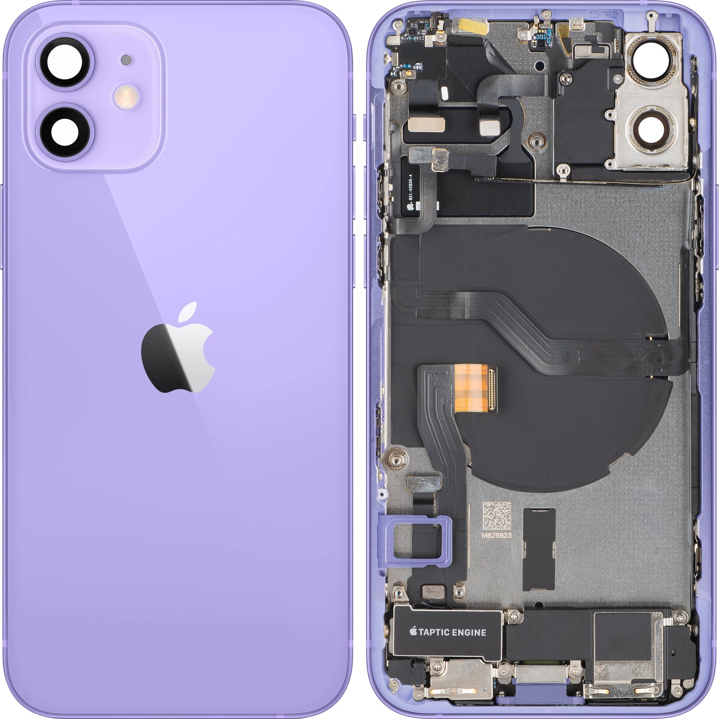 Pokrov baterije Apple iPhone 12, s srednjim ohišjem, kompletni deli, vijolična, zamenjava
