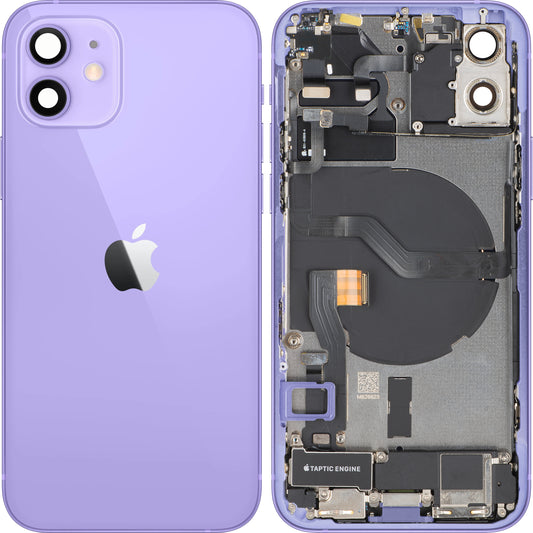 Pokrov baterije Apple iPhone 12, s srednjim ohišjem, kompletni deli, vijolična, zamenjava