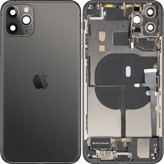 Pokrov baterije Apple iPhone 11 Pro Max, s srednjim ohišjem, popolni deli, črna (Space Gray), zamenjava