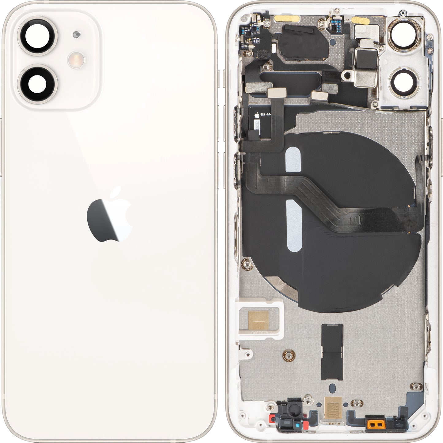 Pokrov baterije Apple iPhone 12 mini, s srednjim ohišjem, bel, Swap