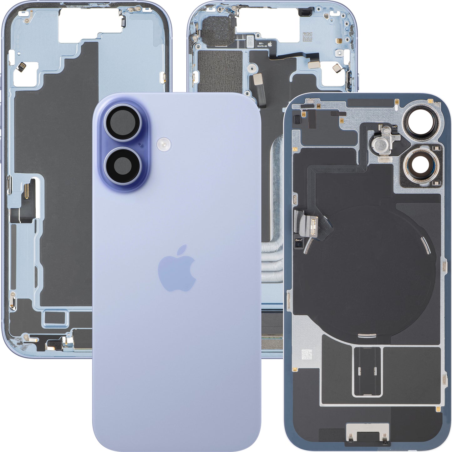 Pokrov baterije Apple iPhone 17, s srednjim ohišjem, kompletni deli, modra (Mist Blue), zamenjava