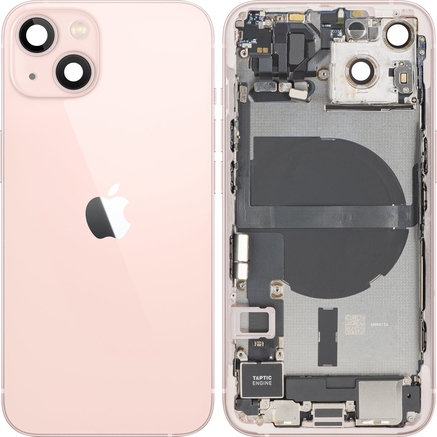 Apple iPhone 13 Battery Cover, With Middle Case, Full Parts, Pink, Premium Swap