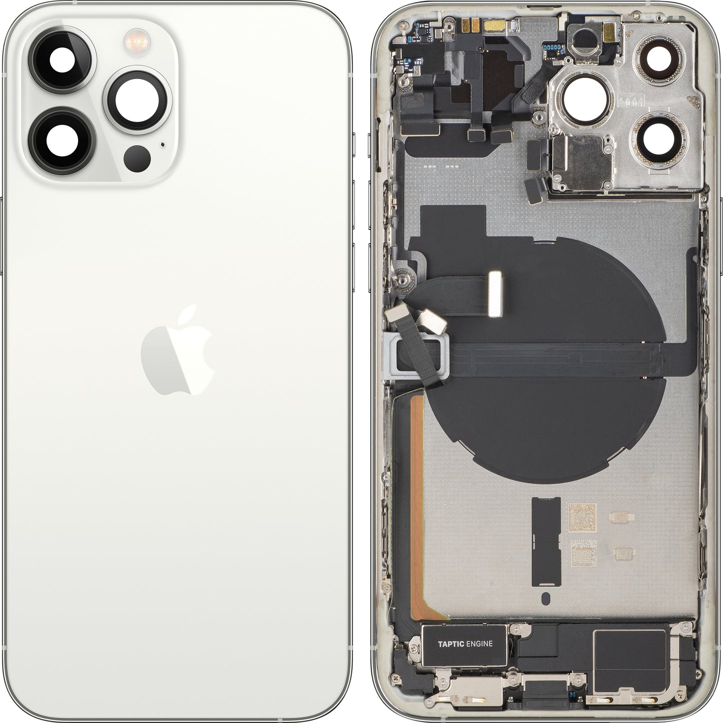 Pokrov baterije Apple iPhone 13 Pro Max, z srednjim ohišjem, popolni deli, srebrn, zamenjava